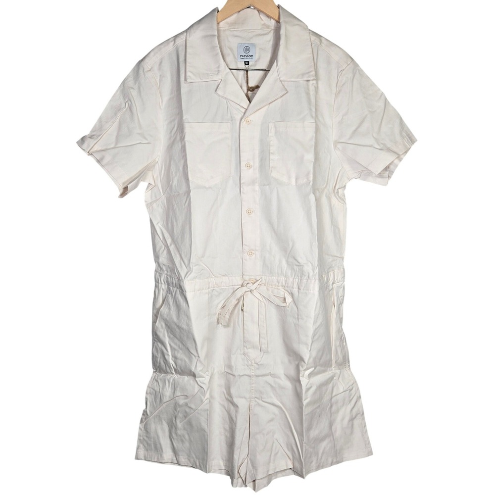 FLYLOW‎ Womens Around Town Romper Cream Utility Drawstring Shorts Size XL